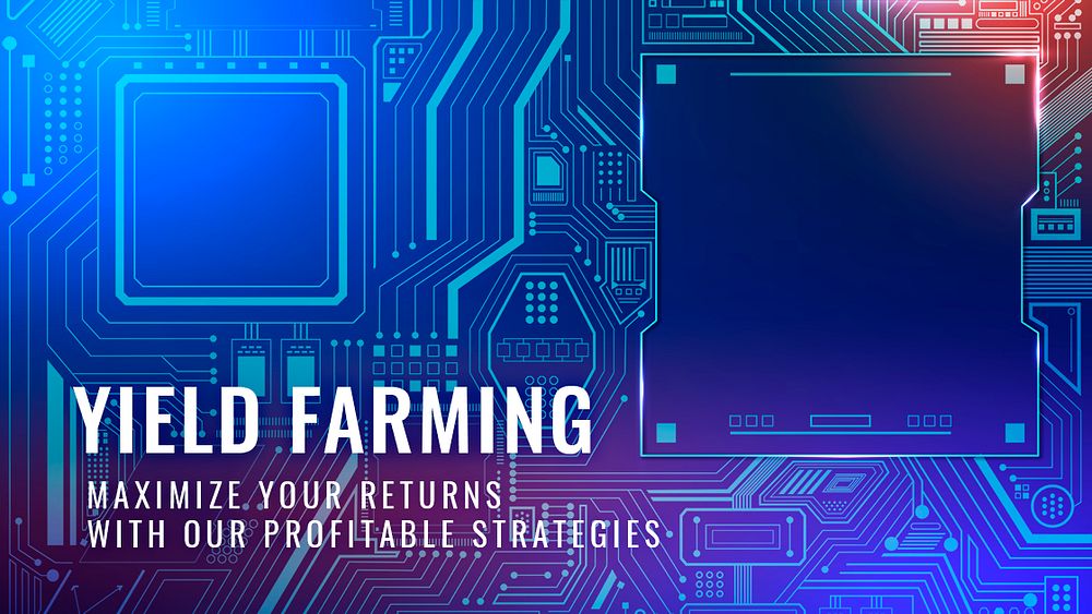Yield farming investment template psd digital finance blog banner