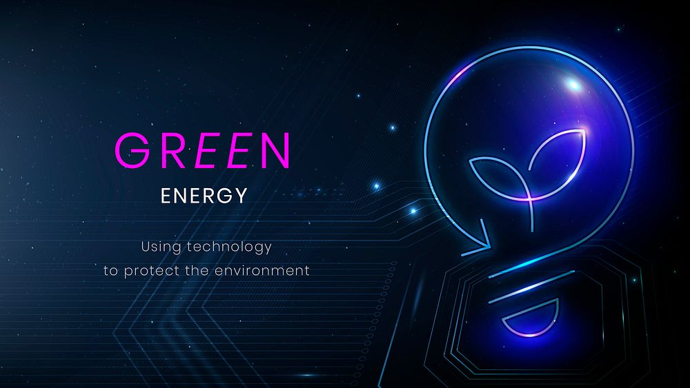 Green energy technology template psd environment banner