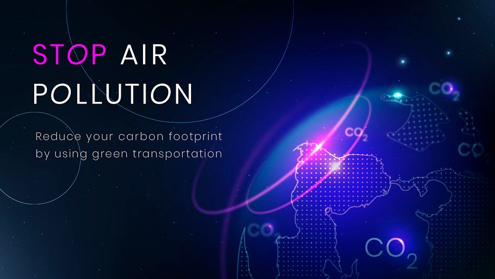 Stop air pollution template psd environment technology banner