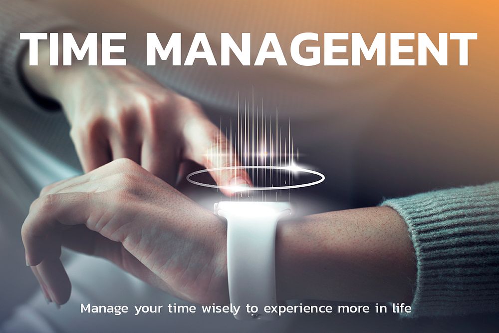 Time management technology template psd digital device blog banner