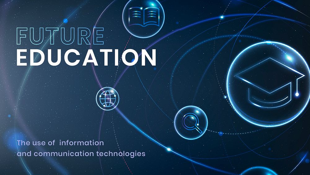 Future education technology template psd ad banner
