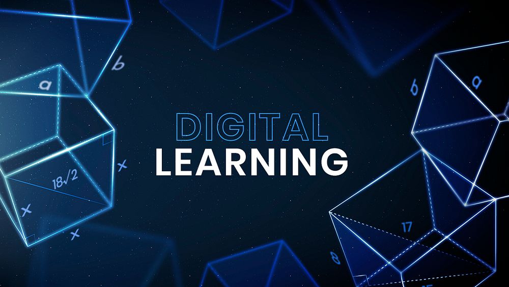Digital learning education template psd technology ad banner