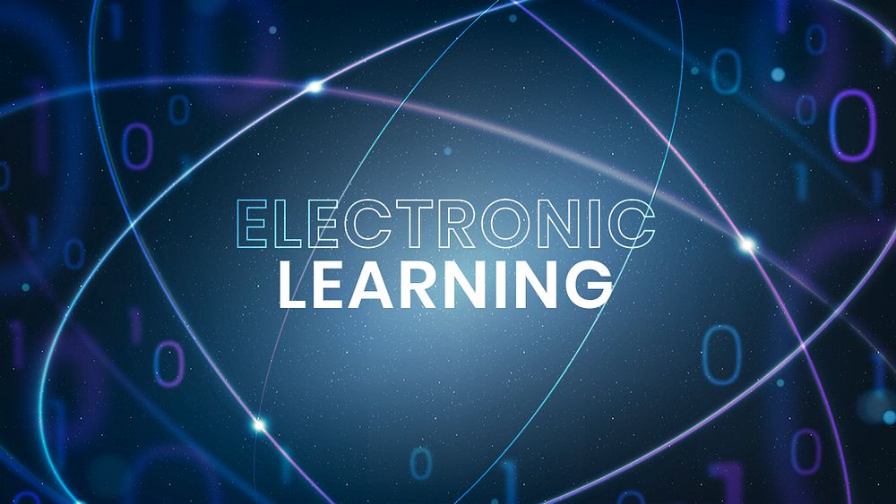 Electronic learning education template psd technology ad banner