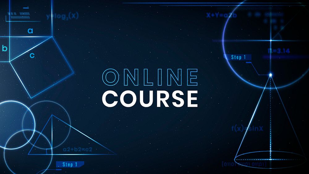 Online course education template psd technology ad banner