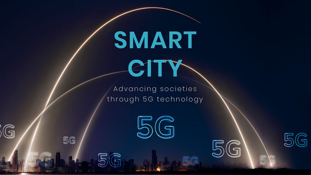 5g smart city template psd technology presentation