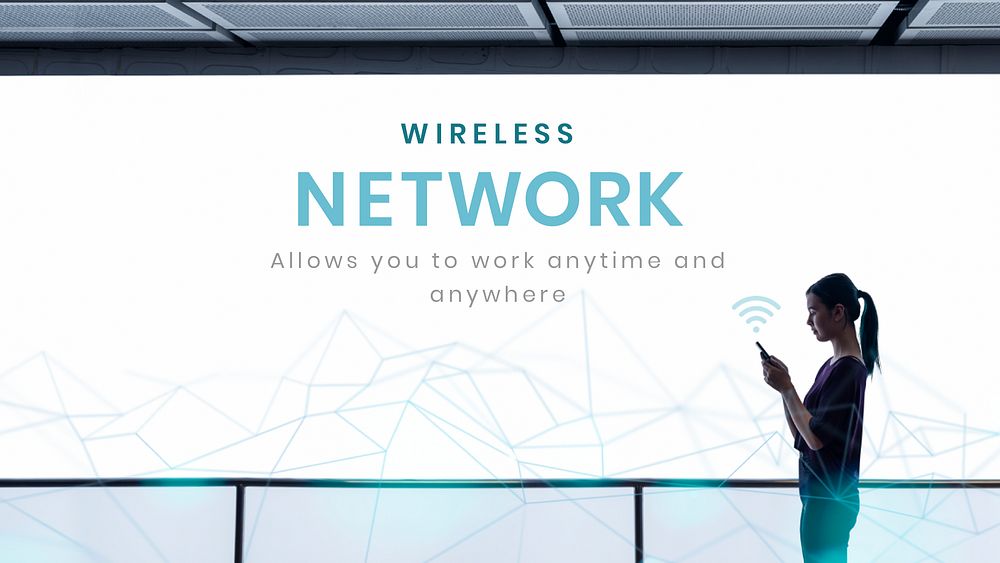 Wireless network technology template psd digital communication presentation