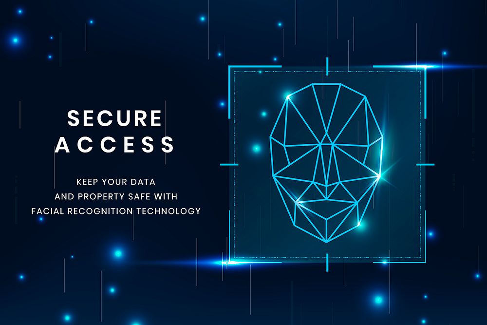 Secure access technology template psd with face recognition scan