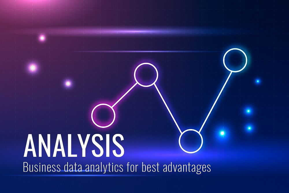 Data analysis technology template psd in dark blue tone