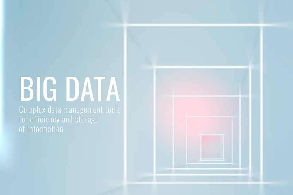 Big data technology template psd in light blue tone
