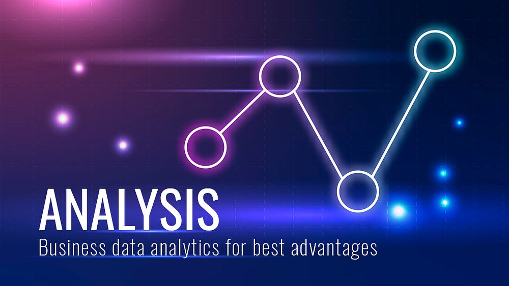 Data analysis technology template psd for social media banner in dark blue tone