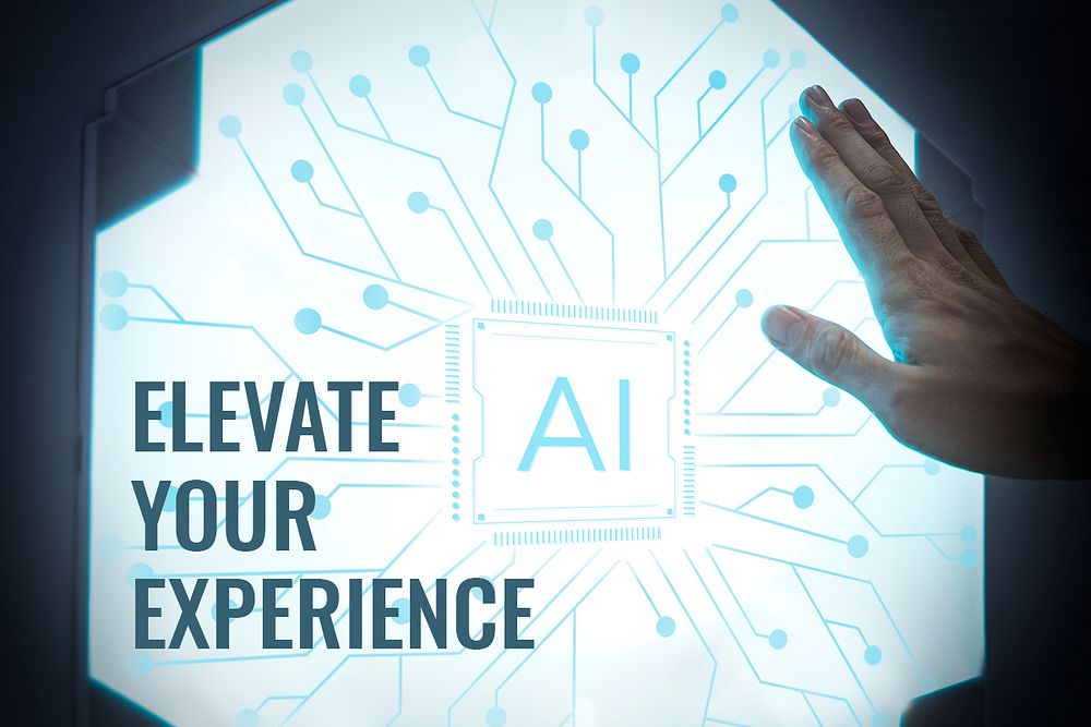 Elevate your experience template psd AI technology blog banner