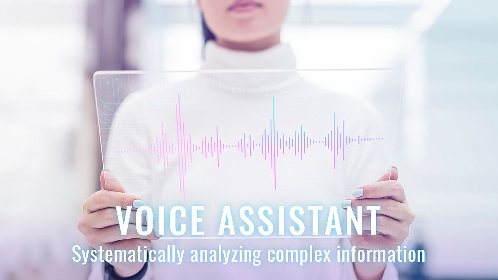 Virtual voice assistant template psd disruptive technology blog banner