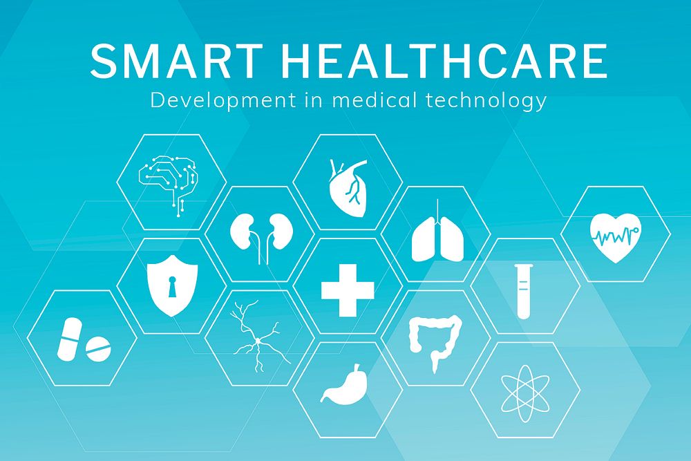 Smart healthcare technology template psd