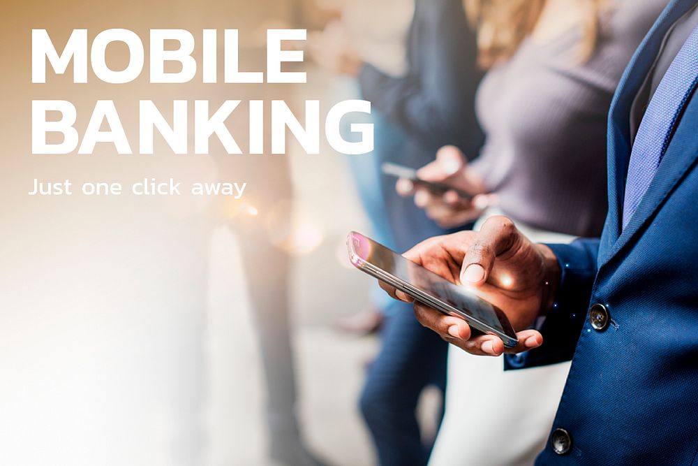 Mobile banking fintech template psd