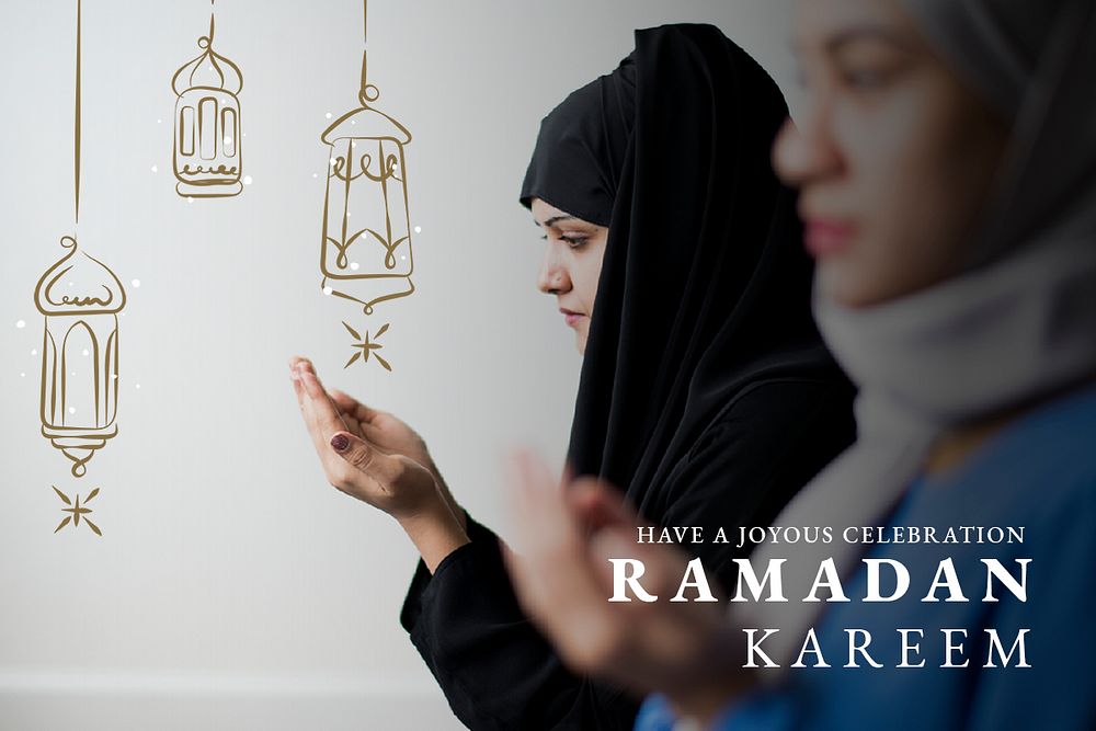 Ramadan Kareem banner template psd with greeting
