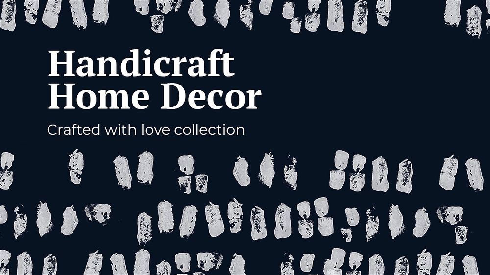 Handicraft home decor template psd with white paint stamp pattern background