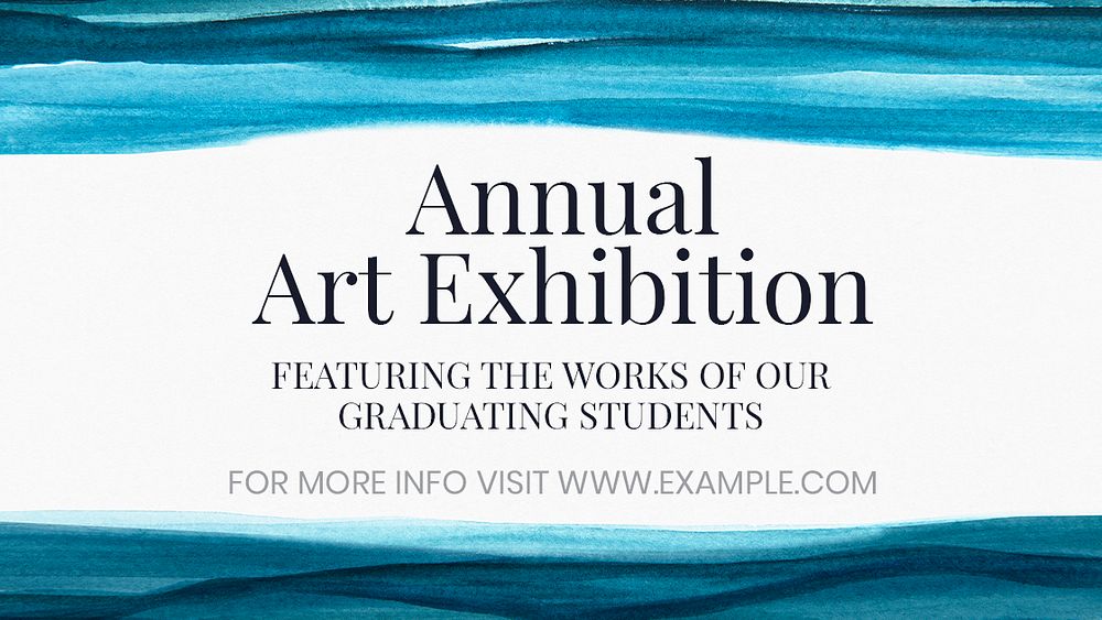 Art exhibition watercolor template psd aesthetic blog banner advertisement