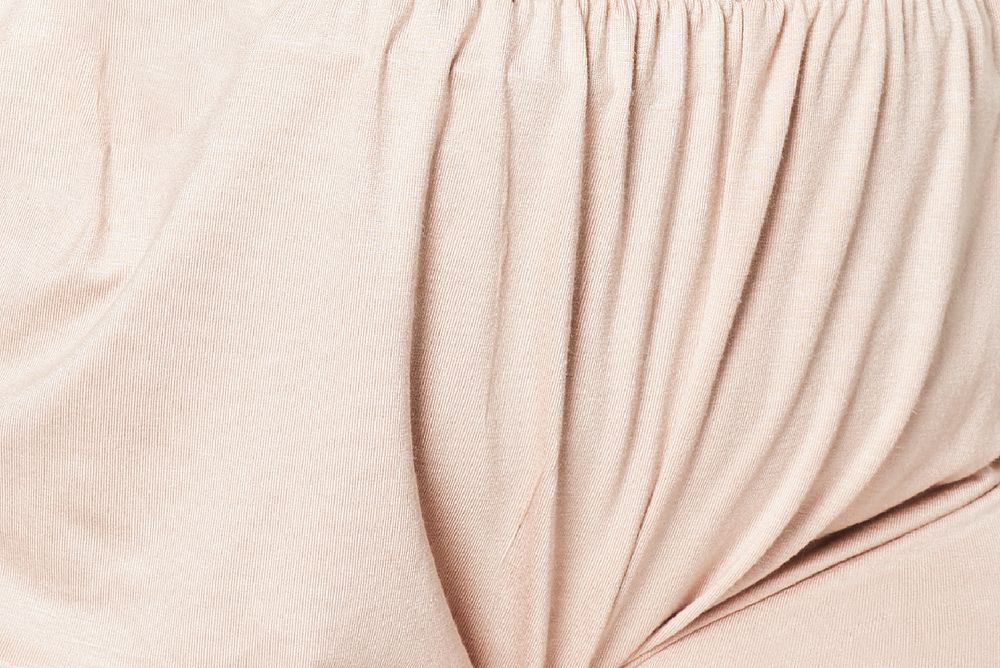 Beige women's underwear comfortable fabric closeup