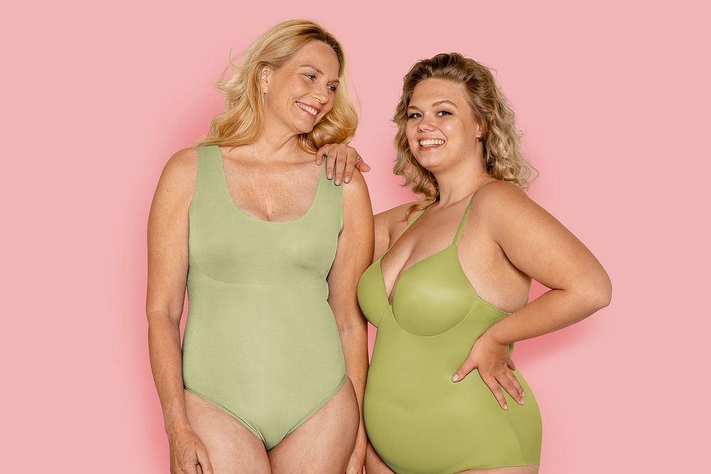 Women in size inclusive swimwear 