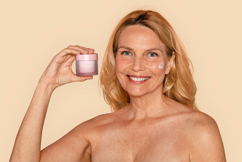 Face cream jar mockup, beauty & skincare product packaging psd