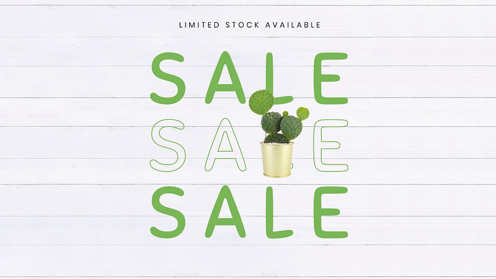 Online houseplant shop template psd with sale text