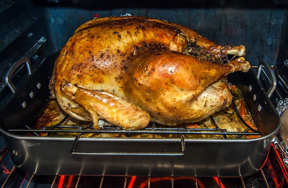 Roasted turkey. Original public domain image from Wikimedia Commons