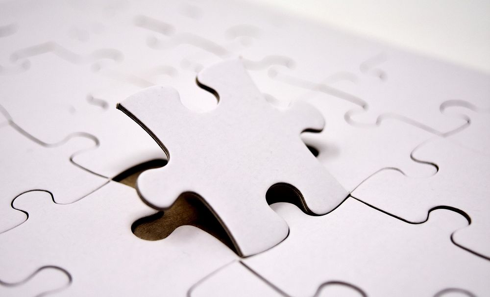 Jigsaw puzzle. Original public domain image from Wikimedia Commons