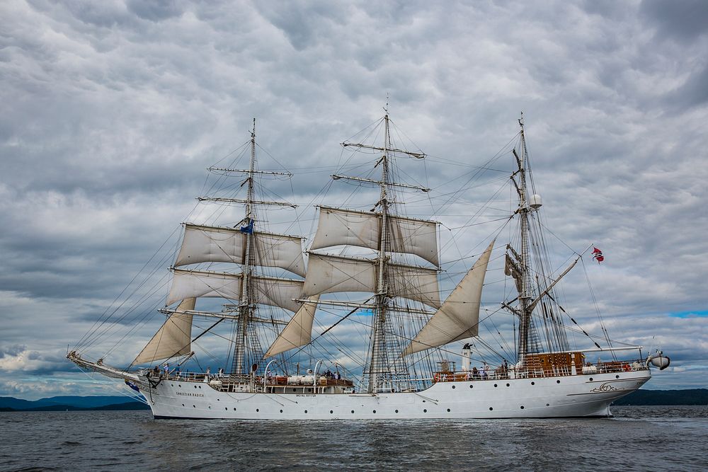 Norwegian training ship Christian Radich. Original public domain image from Wikimedia Commons