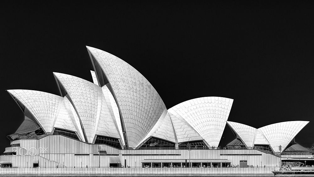 Sydney Opera House. Original public domain image from Wikimedia Commons
