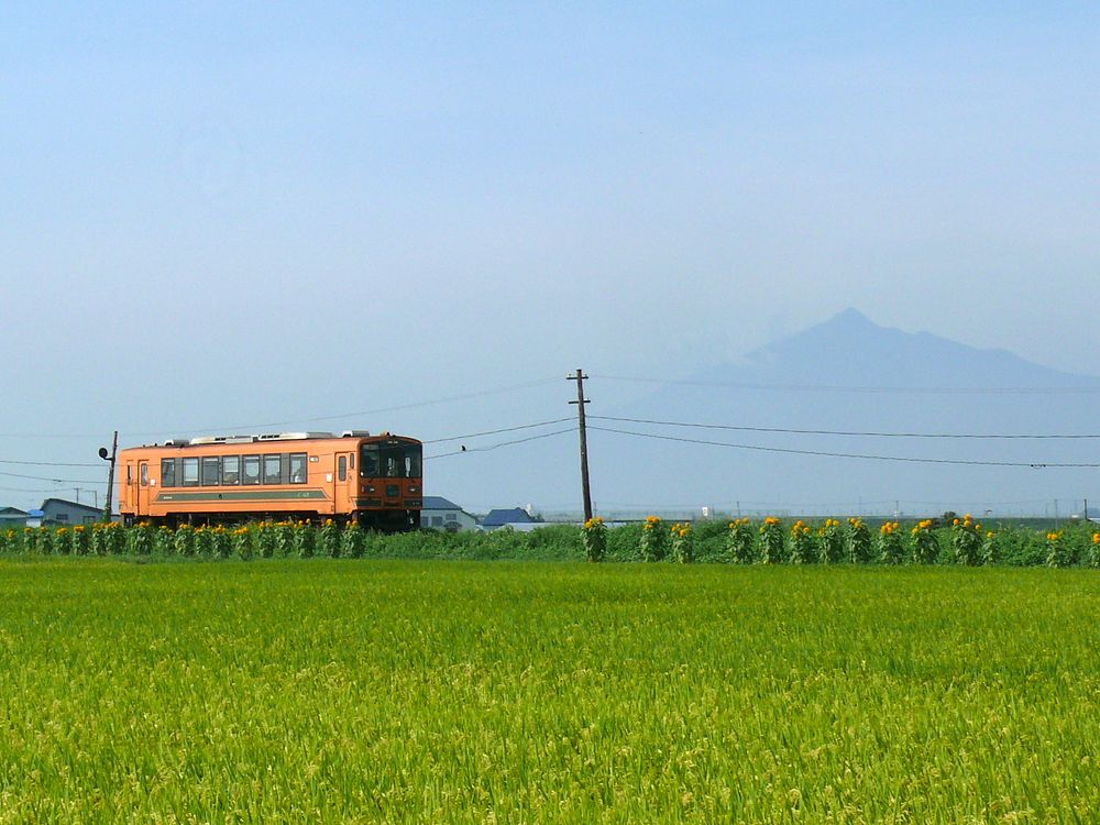 Tsugaru Railway line . (Japan, Aomori Prefecture). Original public domain image from Wikimedia Commons