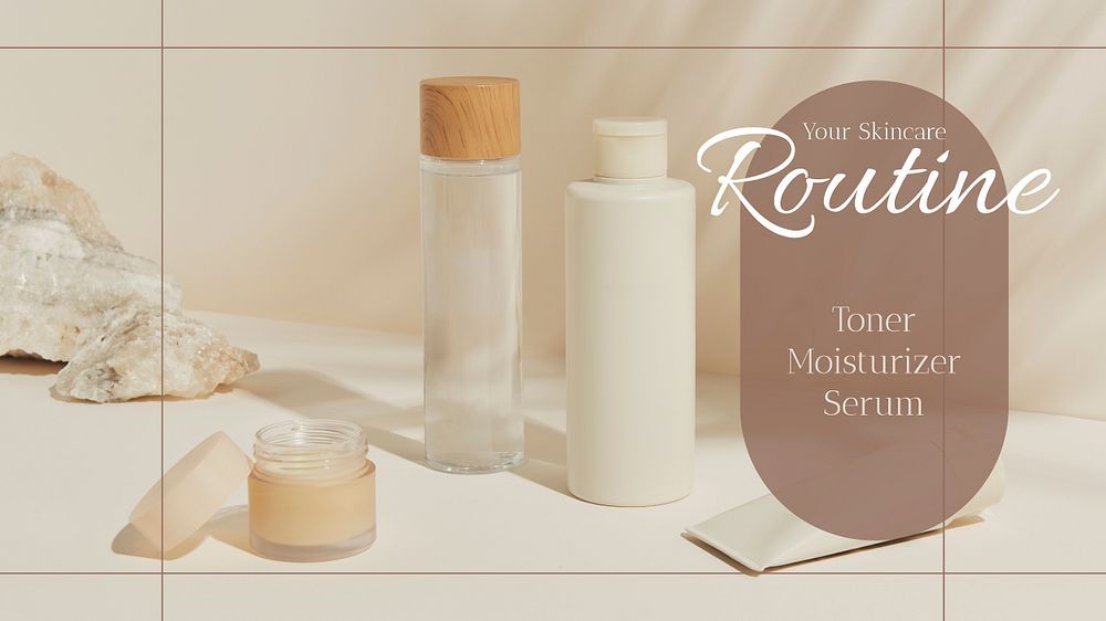 Skincare Facebook cover template, customizable for small business psd