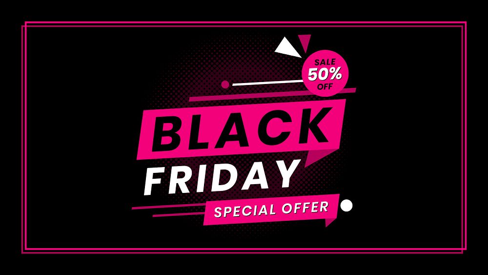 Psd sale 50% Black Friday ad promotional template bold font