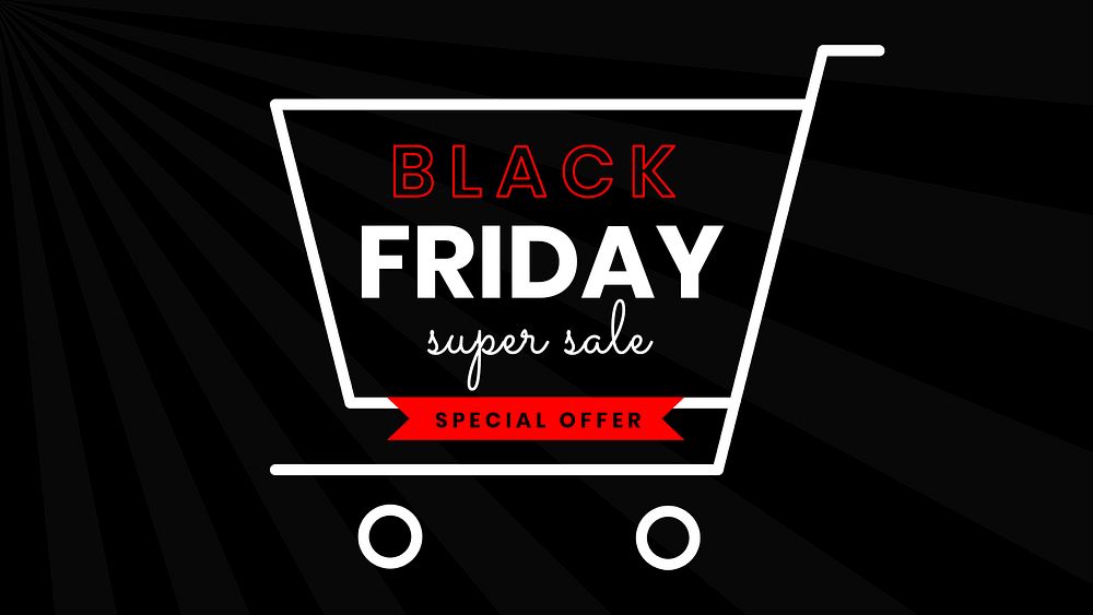 Psd Black Friday shopping cart sale announcement poster template