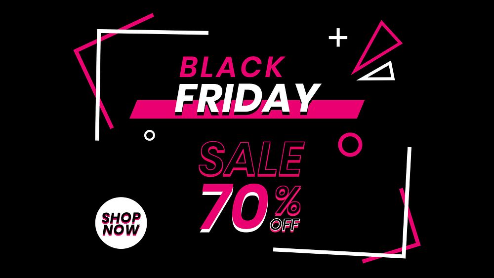 Black Friday sale 70% psd pink ad poster
