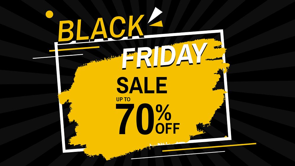 Black Friday sale 70% psd yellow ad poster