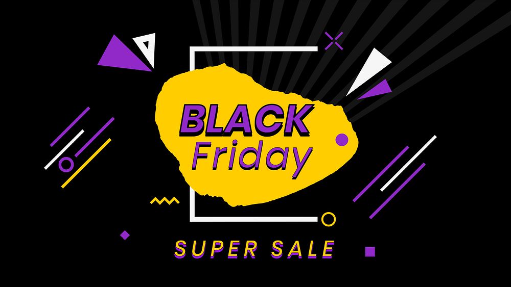 Psd Black Friday bold funky text ad template