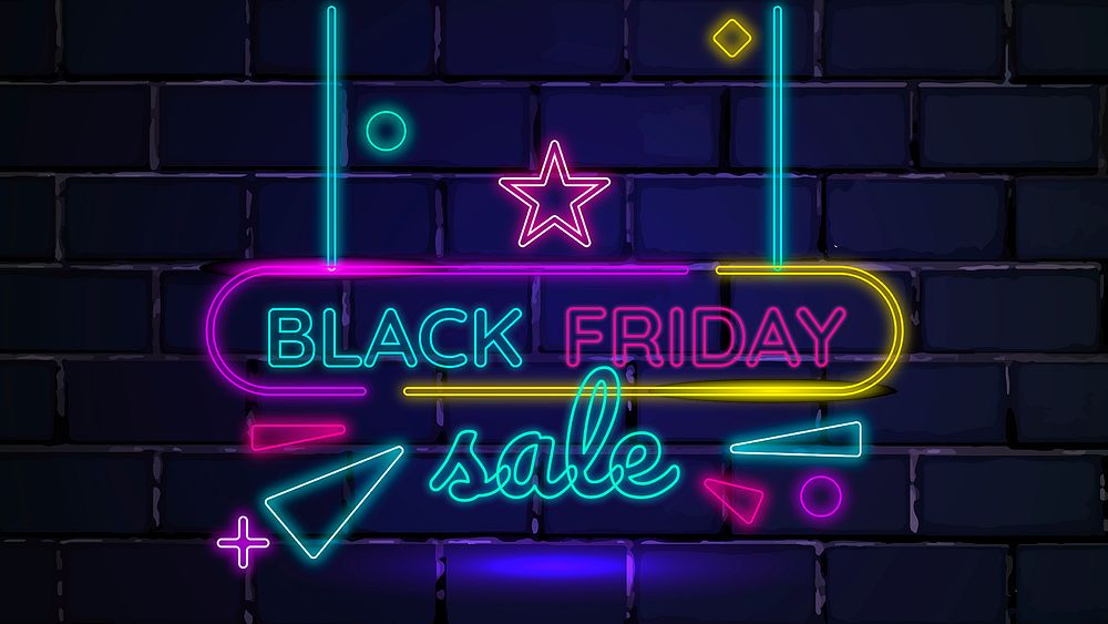 Black Friday psd colorful neon sale ad template