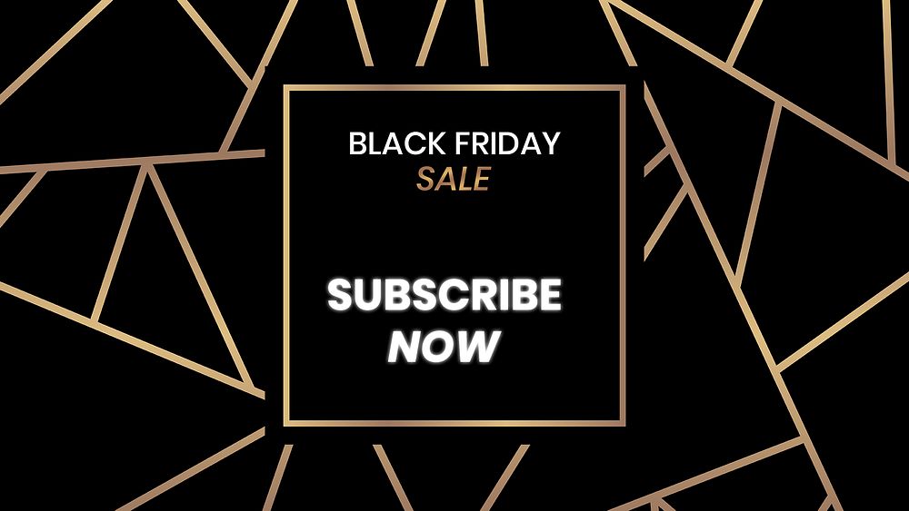 Subscribe now psd Black Friday sale gold mosaic patterned background