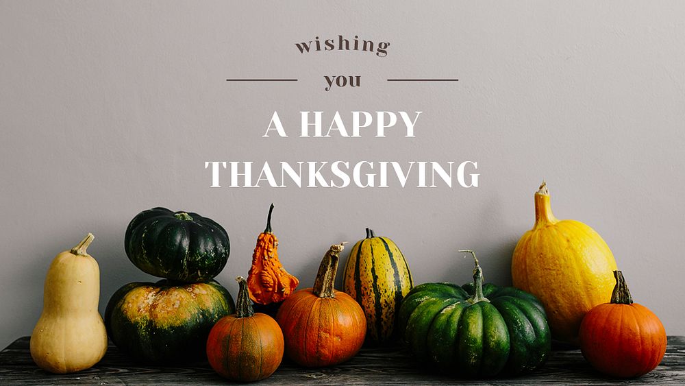 Thanksgiving greeting psd template pumpkin blog banner