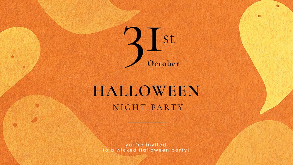 Halloween night party psd template blog banner