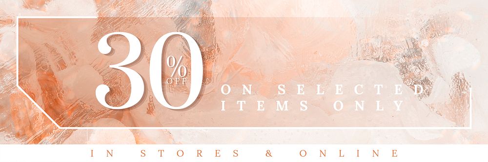 Store sale editable template psd for email header with 30% off text