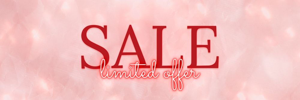 Sale editable psd ad template with limited offer neon text