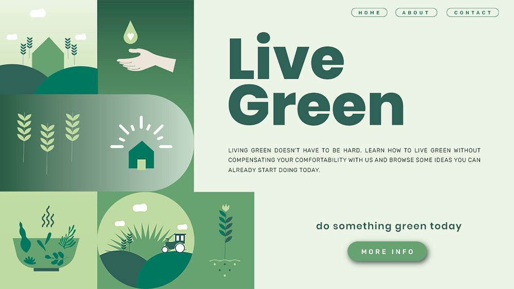 Live green psd template blog banner design