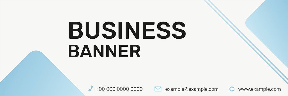 Editable business banner template psd with blue blocks set