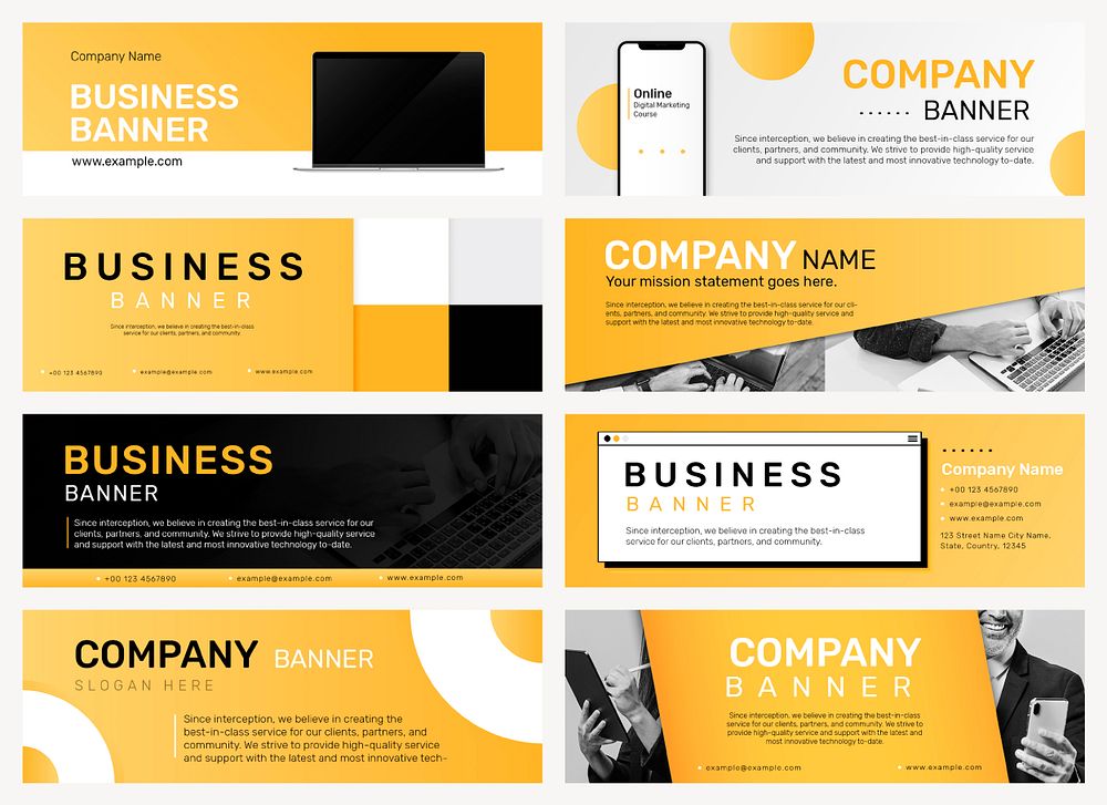 Company banner editable template psd for business website set