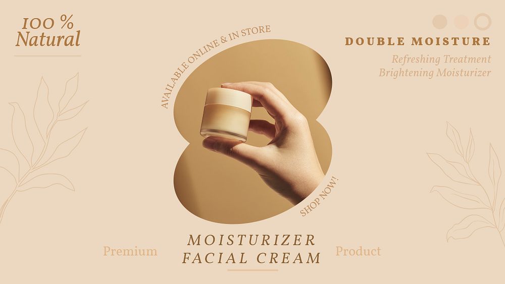 Natural skincare template psd earth tone for blog banner