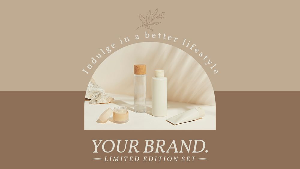 Natural skincare template psd earth tone for blog