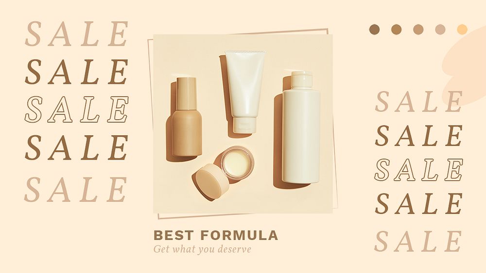 Natural skincare sale template psd earth tone