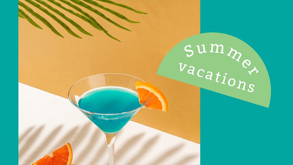Summer vibes banner template psd with tropical background
