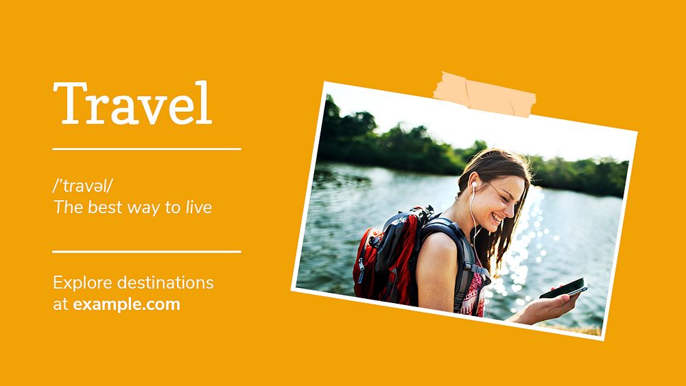 Editable travel banner template psd for bloggers
